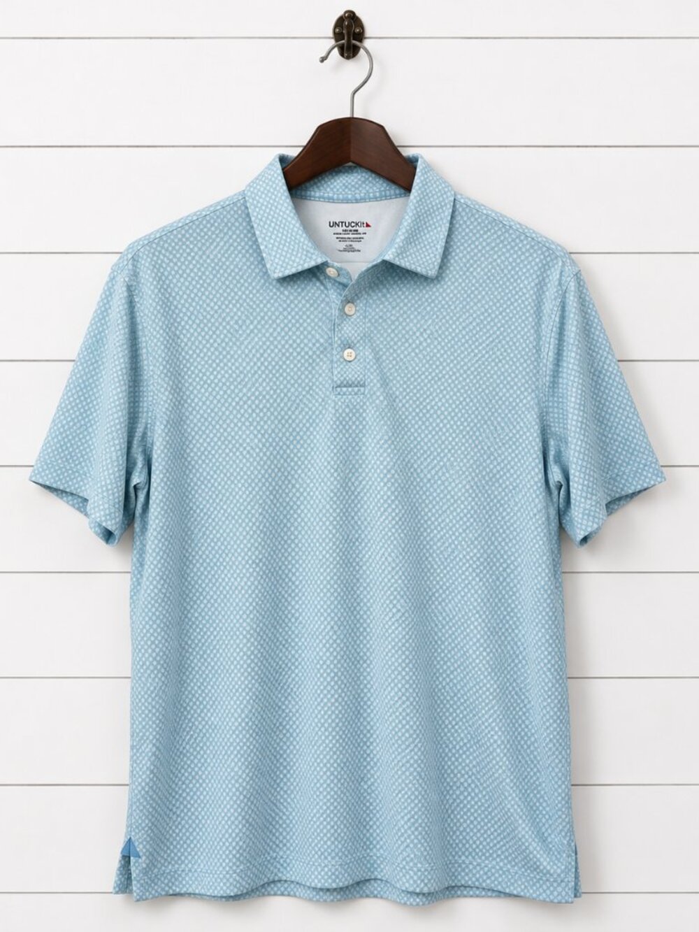 NWOT UNTUCKit Mens XXL Supima Cotton Polo Light Blue Preppy Golf Quiet Luxury